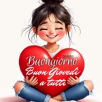 immagine di buongiorno buon giovedì a tutti con cuore e sorriso