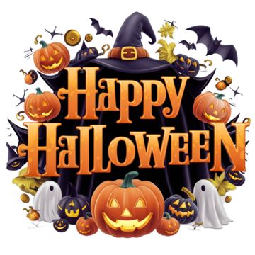 immagine di happy halloween con zucche fantasmi e pipistrelli da condividere