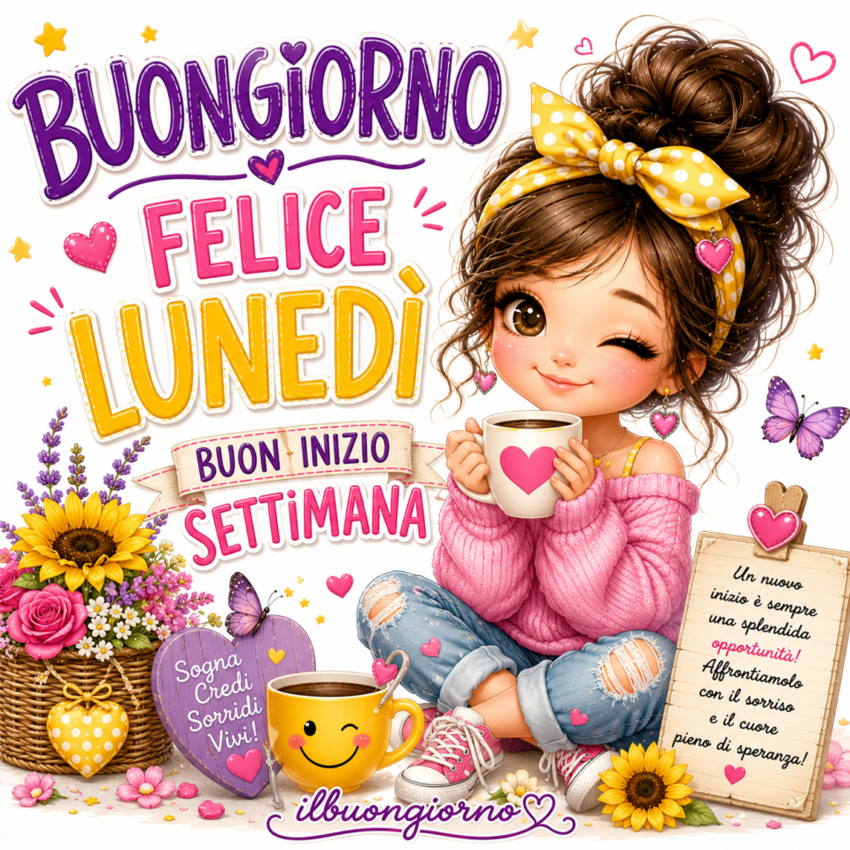 immagine di buongiorno felice lunedì