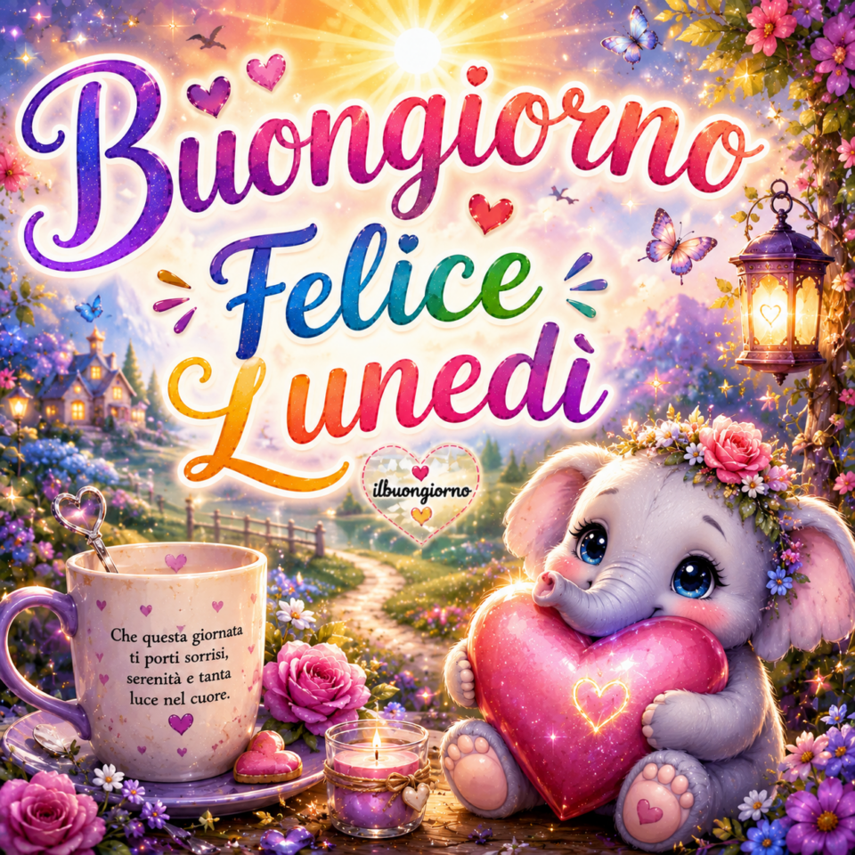 buongiorno felice lunedì magico